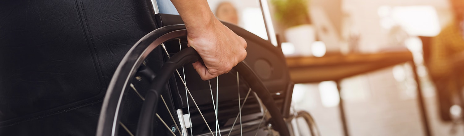 close-up of gentleman in wheelchair