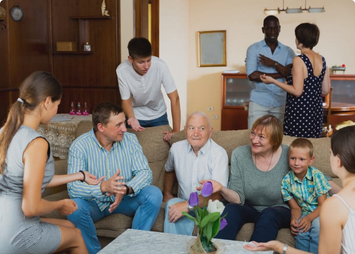 group of people talking to one another