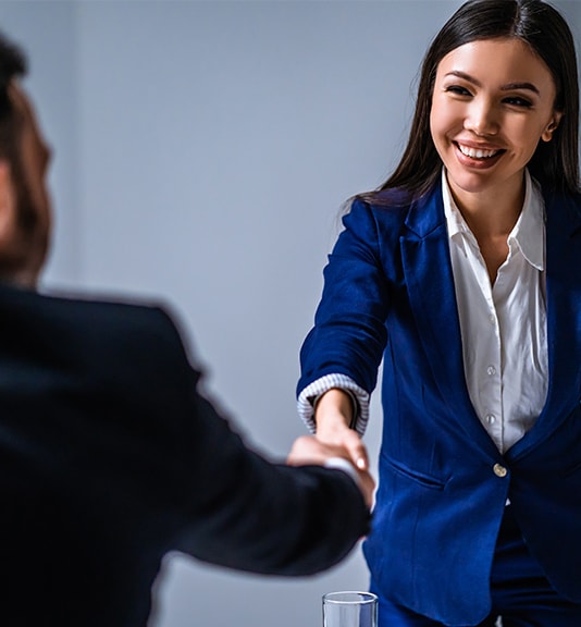 two business partners shaking hands