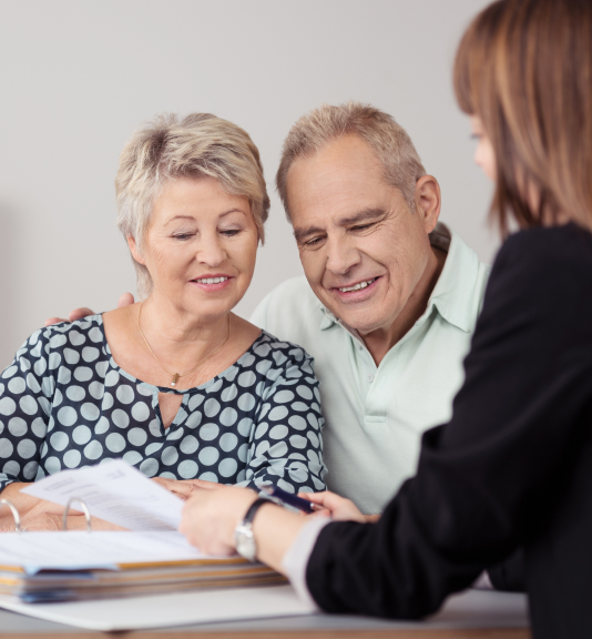 couple going over real estate papers